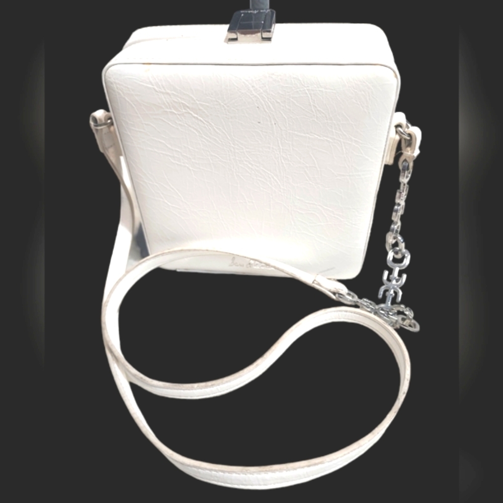 Sam Edelman White Alice Cube Crossbody Bag